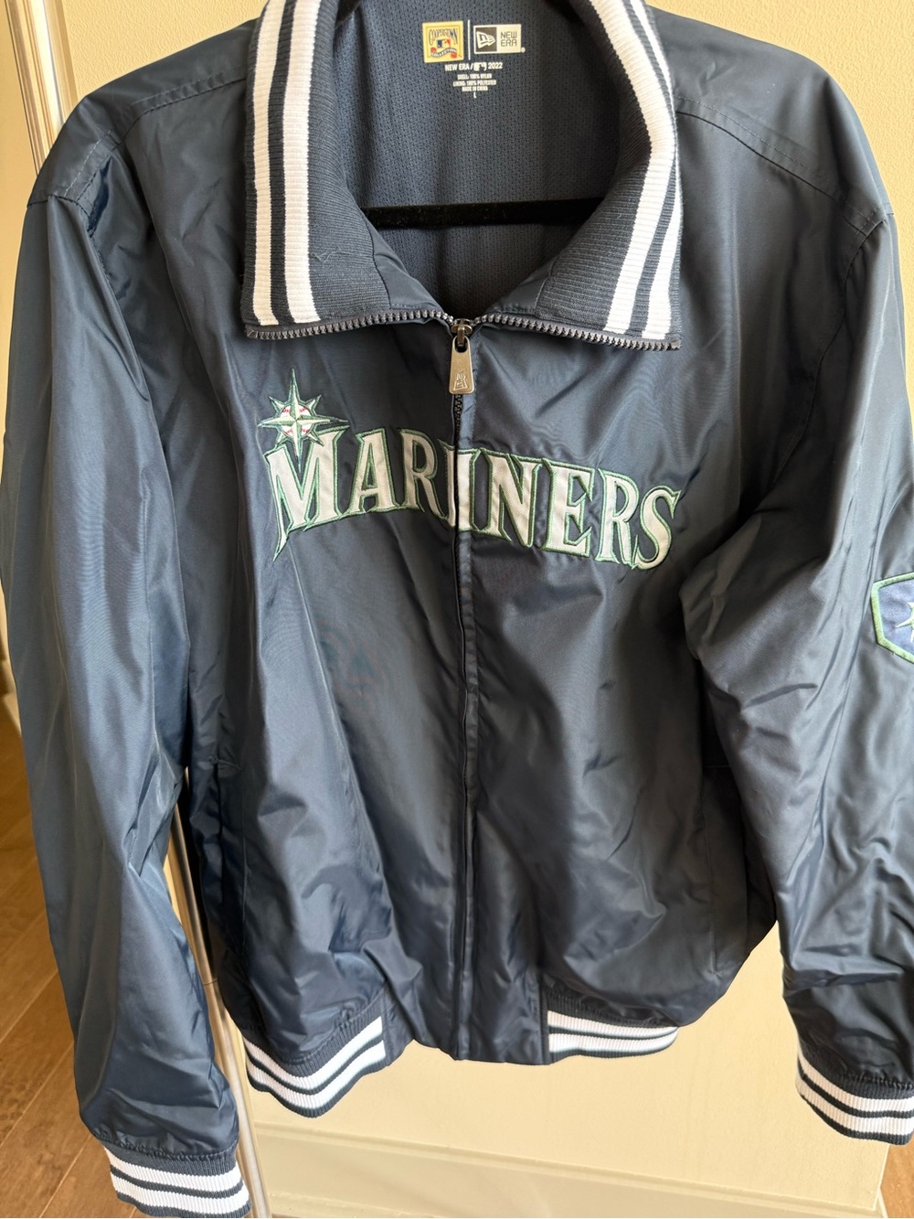 New Era Navy Cooperstown Collection Jacket with White Logo